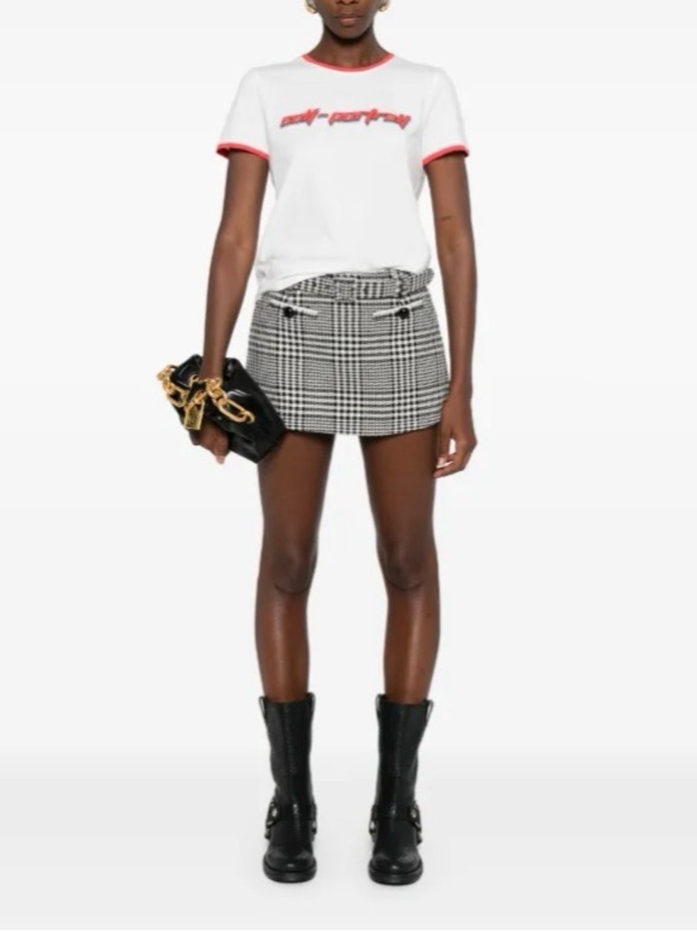 Self-Portrait Top Women’s 4 White Tee with Red Logo